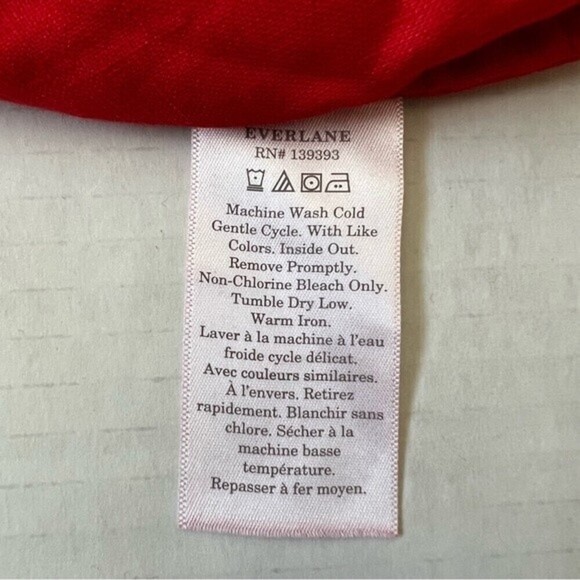 NWT Everlane 100% Linen The  Smocked Mini Dress in Goji Berry Red SZ Small - Picture 8 of 9